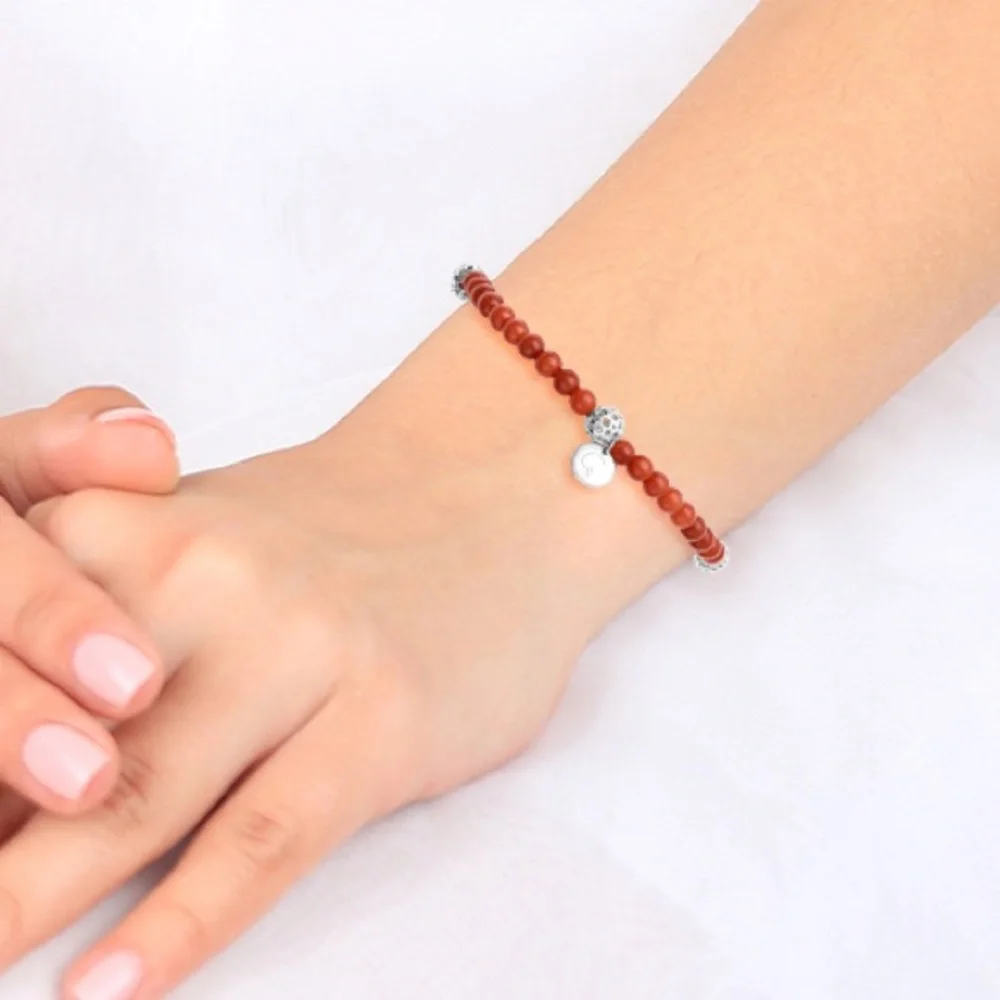 Red Jade Bead Bracelet